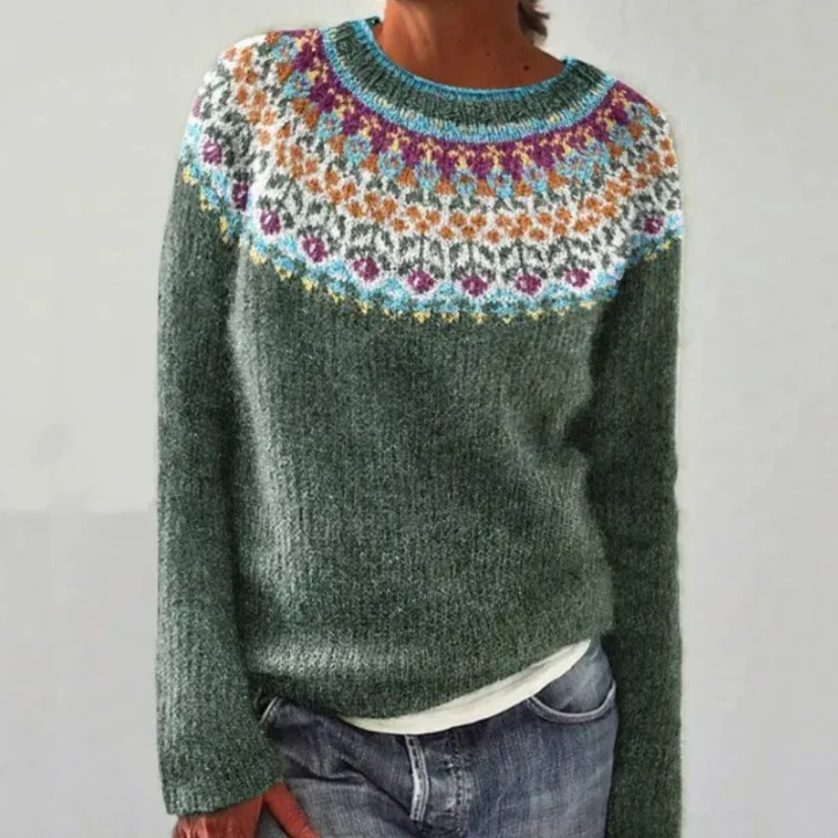 Retro-Stil Strickpullover