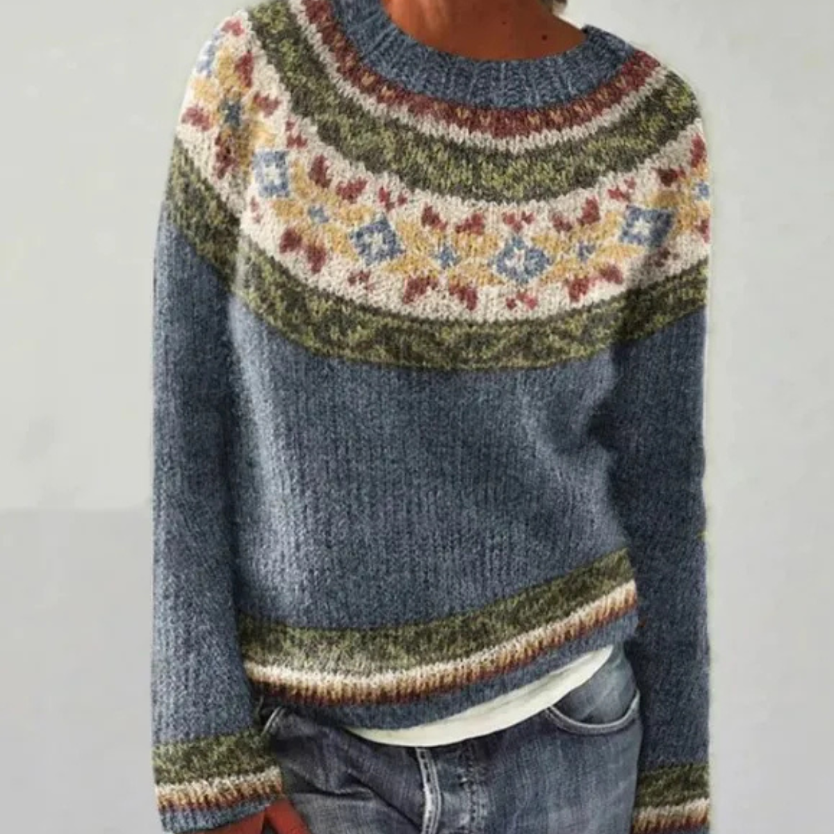 Retro-Stil Strickpullover