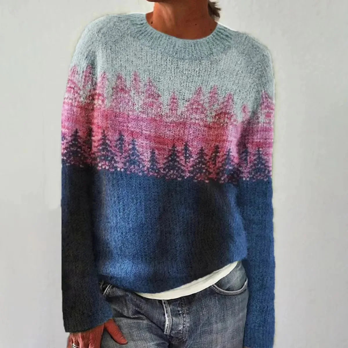 Retro-Stil Strickpullover